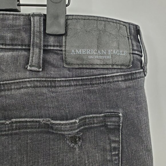American Eagle Slim Extreme Flex Jeans Distressed Destroyed Grunge Mens 38x32 - Picture 6 of 13